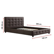 Queen PU Leather Deluxe Bed Frame Brown V63-761325