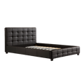 Queen PU Leather Deluxe Bed Frame Black V63-761335