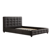 Queen PU Leather Deluxe Bed Frame Black V63-761335