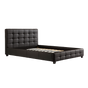Queen PU Leather Deluxe Bed Frame Black V63-761335