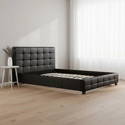 Queen PU Leather Deluxe Bed Frame Black V63-761335