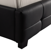 Queen PU Leather Deluxe Bed Frame Black V63-761335