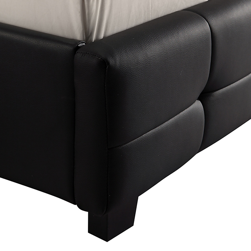 Queen PU Leather Deluxe Bed Frame Black V63-761335