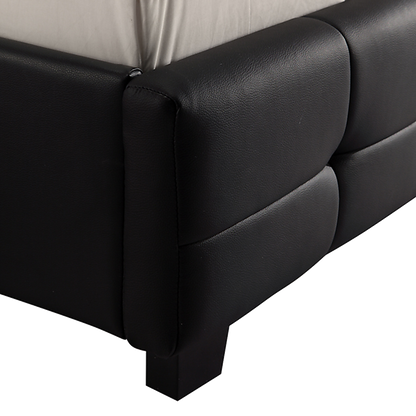 Queen PU Leather Deluxe Bed Frame Black V63-761335