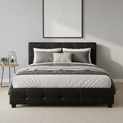 Queen PU Leather Deluxe Bed Frame Black V63-761335