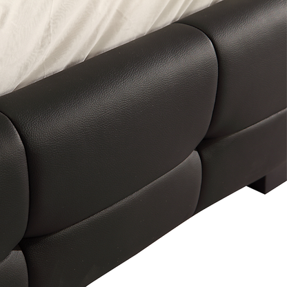 Queen PU Leather Deluxe Bed Frame Black V63-761335