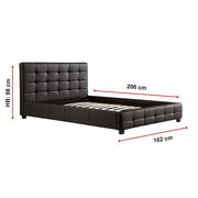 Queen PU Leather Deluxe Bed Frame Black V63-761335