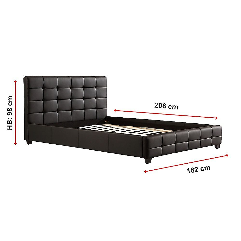 Queen PU Leather Deluxe Bed Frame Black V63-761335