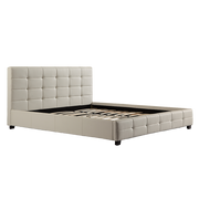 King PU Leather Deluxe Bed Frame White V63-761345