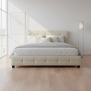 King PU Leather Deluxe Bed Frame White V63-761345