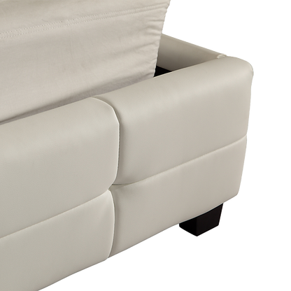 King PU Leather Deluxe Bed Frame White V63-761345