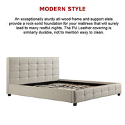 King PU Leather Deluxe Bed Frame White V63-761345