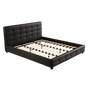 King PU Leather Deluxe Bed Frame Black V63-761365