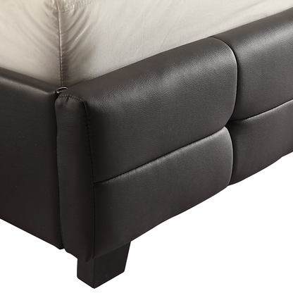 King PU Leather Deluxe Bed Frame Black V63-761365