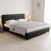 King PU Leather Deluxe Bed Frame Black V63-761365