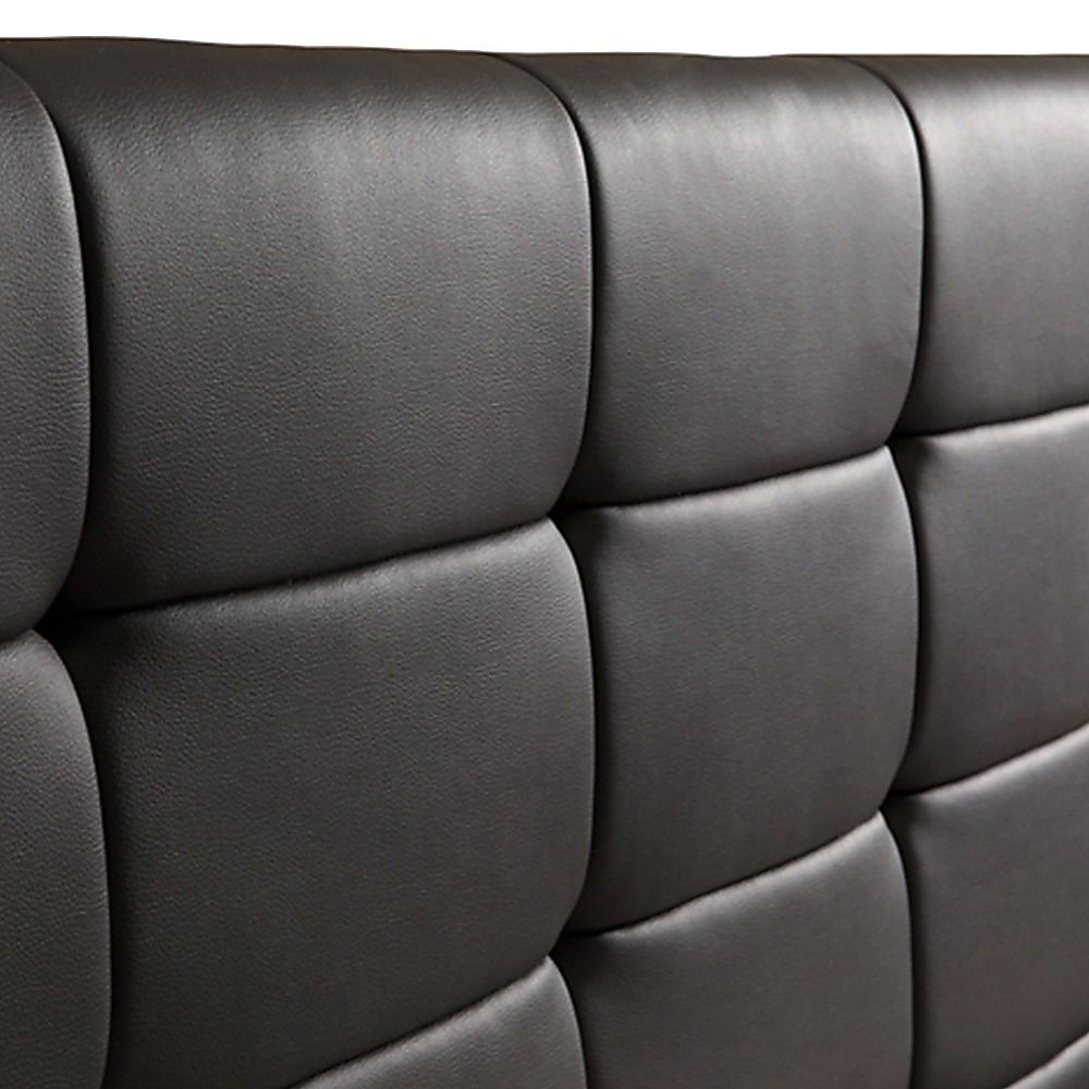 King PU Leather Deluxe Bed Frame Black V63-761365
