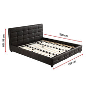 King PU Leather Deluxe Bed Frame Black V63-761365