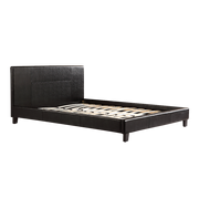 Queen PU Leather Bed Frame Black V63-761375