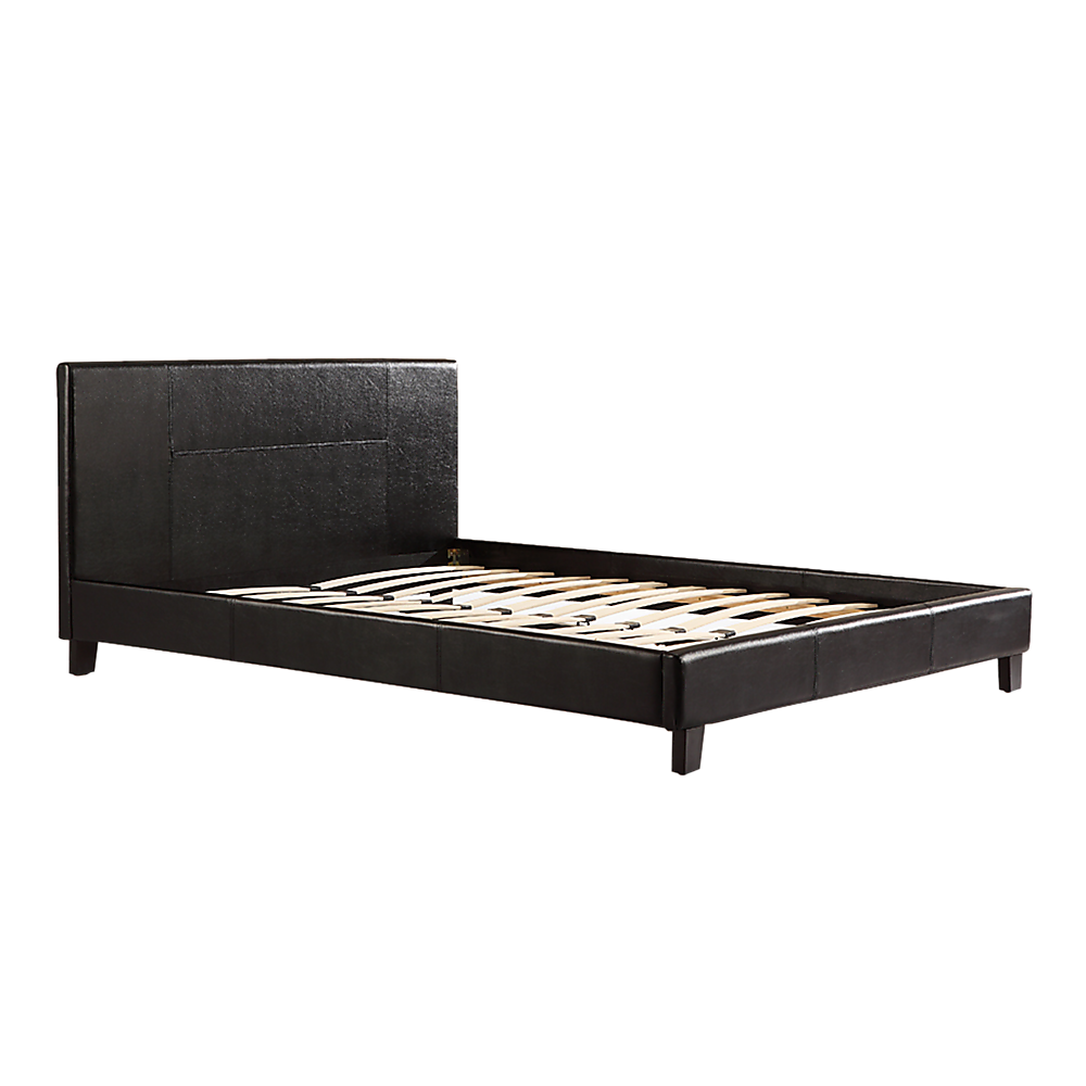 Queen PU Leather Bed Frame Black V63-761375