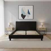 Queen PU Leather Bed Frame Black V63-761375