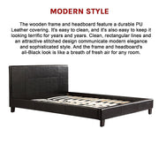 Queen PU Leather Bed Frame Black V63-761375