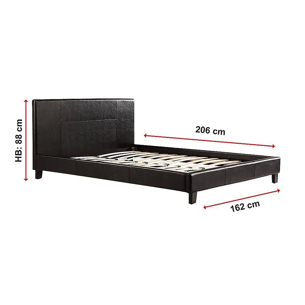 Queen PU Leather Bed Frame Black V63-761375