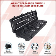 Weight Set Barbell Dumbell Dumb Bell Gym 50kg Plate V63-766445