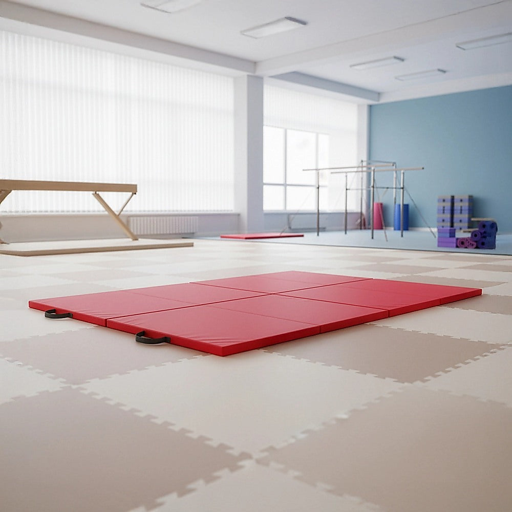 Folding Red Exercise Mat - Gymnastics, Martial Arts, Yoga, Karate & Judo Training V63-766455