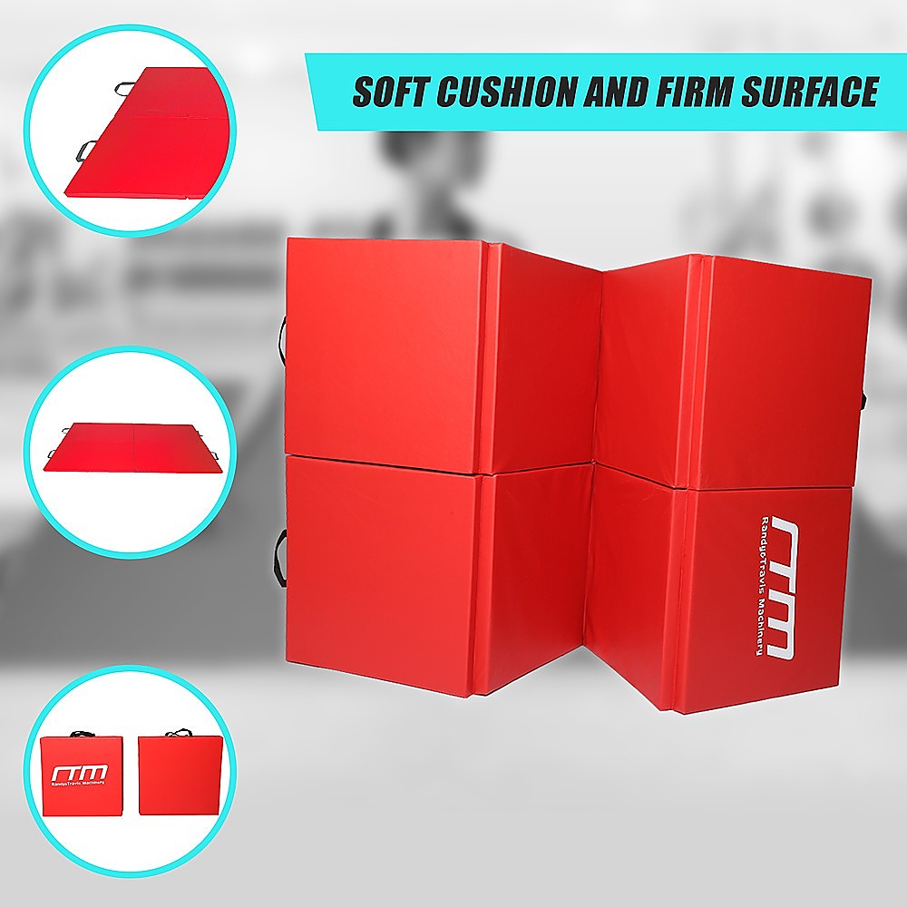 Folding Red Exercise Mat - Gymnastics, Martial Arts, Yoga, Karate & Judo Training V63-766455