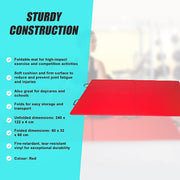 Folding Red Exercise Mat - Gymnastics, Martial Arts, Yoga, Karate & Judo Training V63-766455