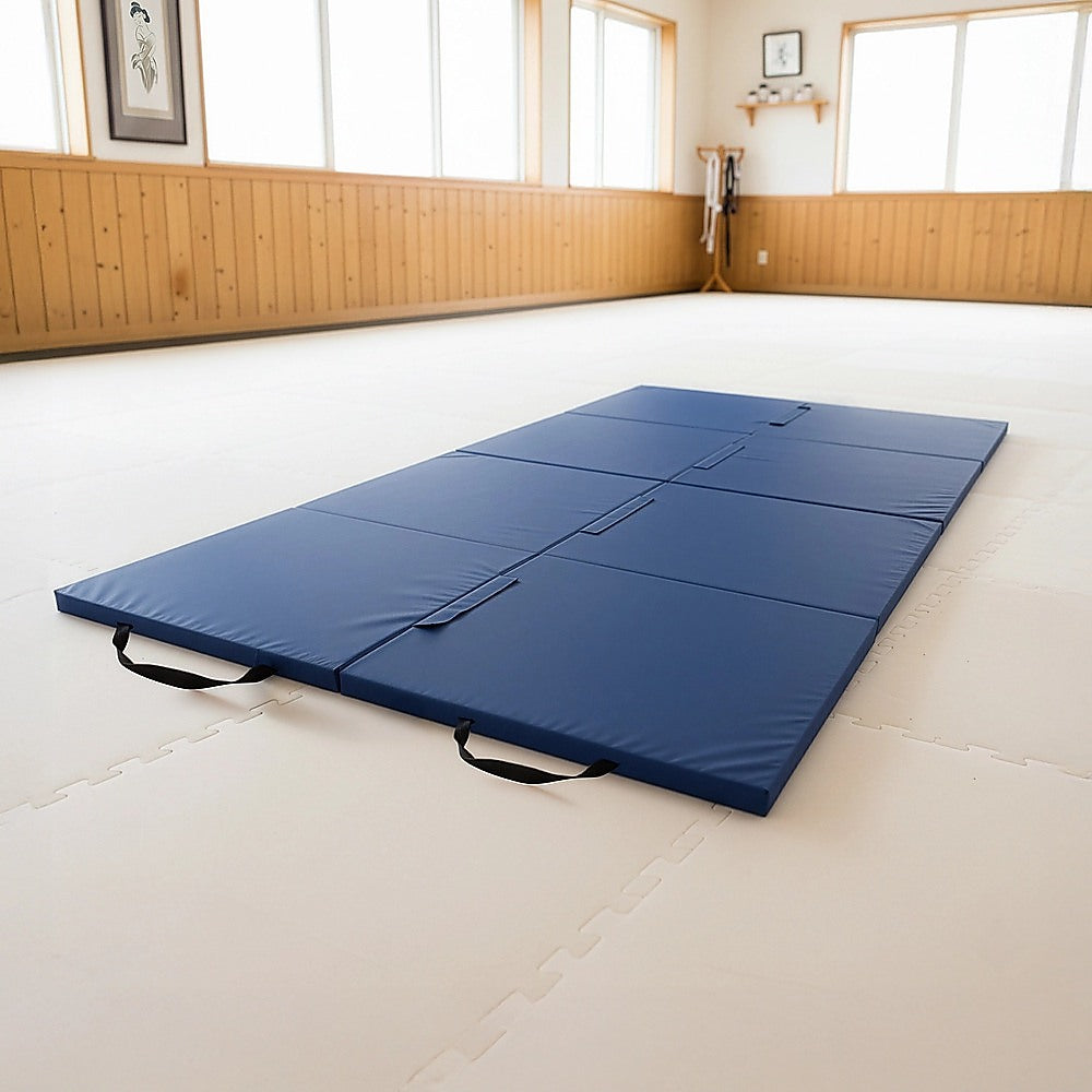 Folding Blue Exercise Mat - Gymnastics, Martial Arts, Yoga, Karate & Judo Training V63-766465