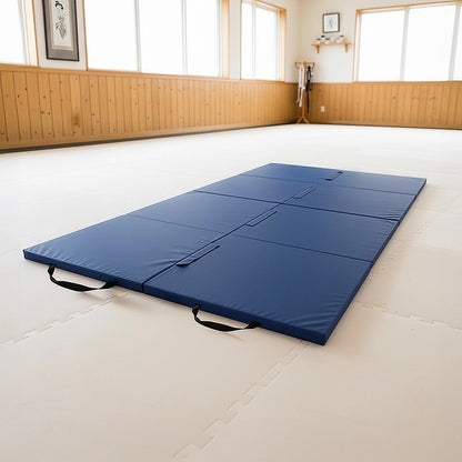Folding Blue Exercise Mat - Gymnastics, Martial Arts, Yoga, Karate & Judo Training V63-766465