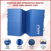 Folding Blue Exercise Mat - Gymnastics, Martial Arts, Yoga, Karate & Judo Training V63-766465