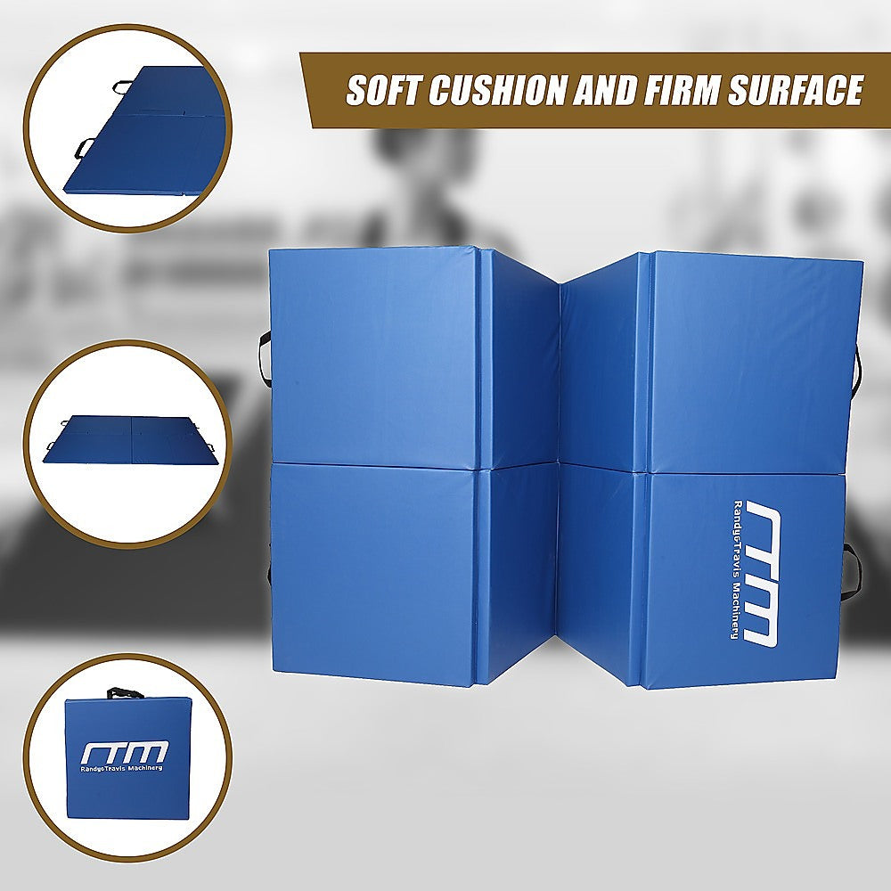 Folding Blue Exercise Mat - Gymnastics, Martial Arts, Yoga, Karate & Judo Training V63-766465