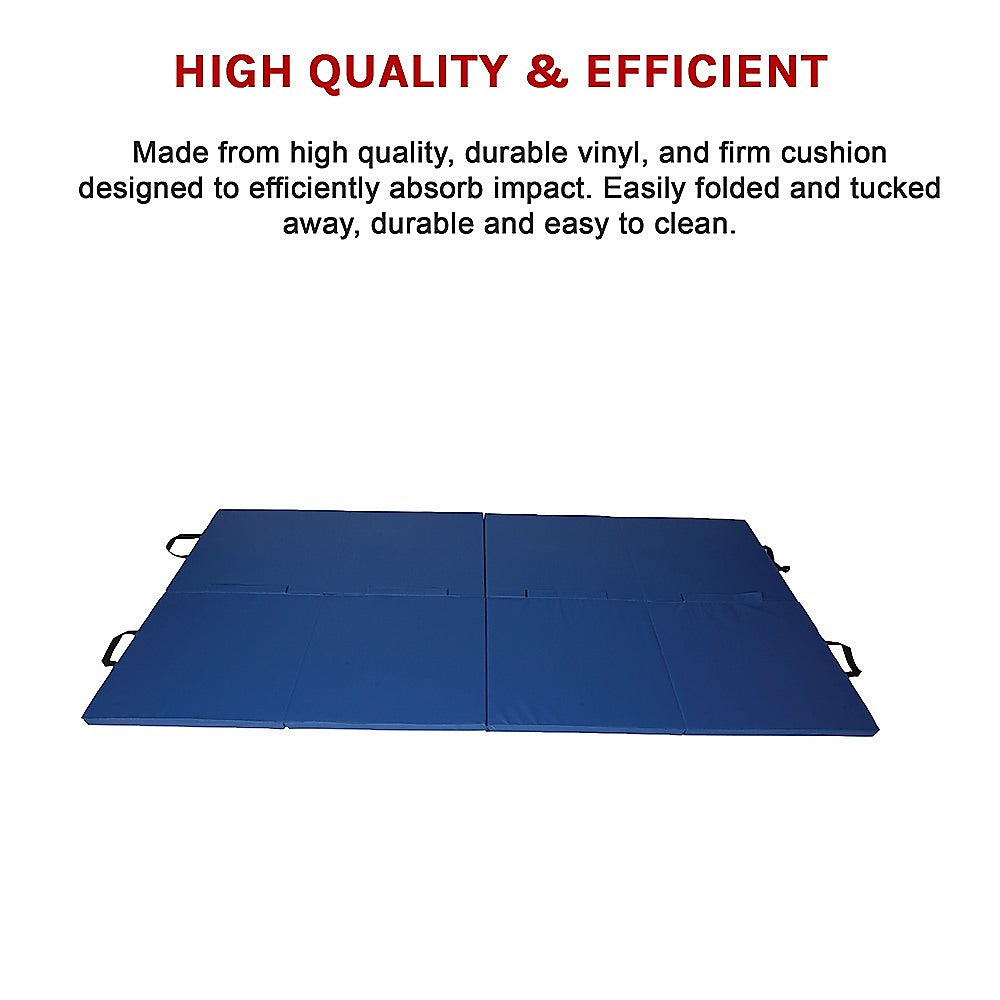 Folding Blue Exercise Mat - Gymnastics, Martial Arts, Yoga, Karate & Judo Training V63-766465
