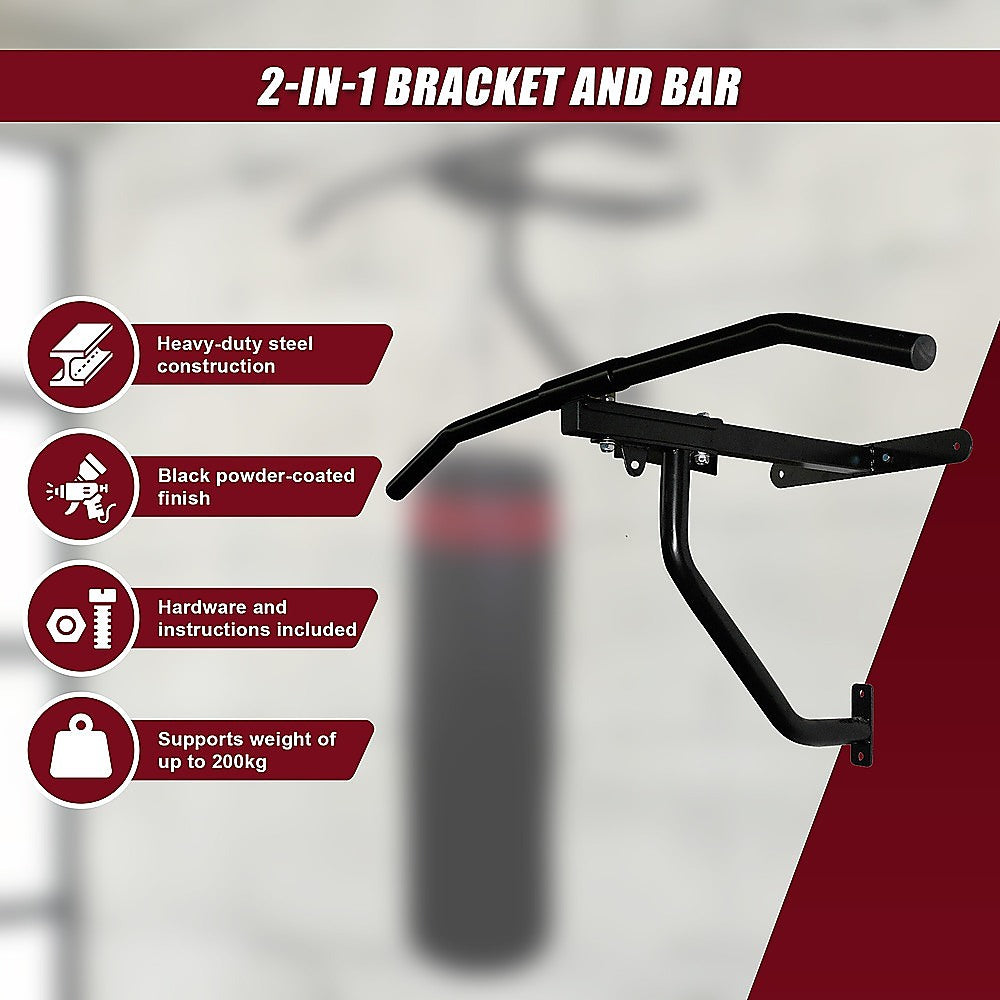 Wall Chin Up & Pull Up Bar with Punching Bag and Speedball Station Combo V63-766475