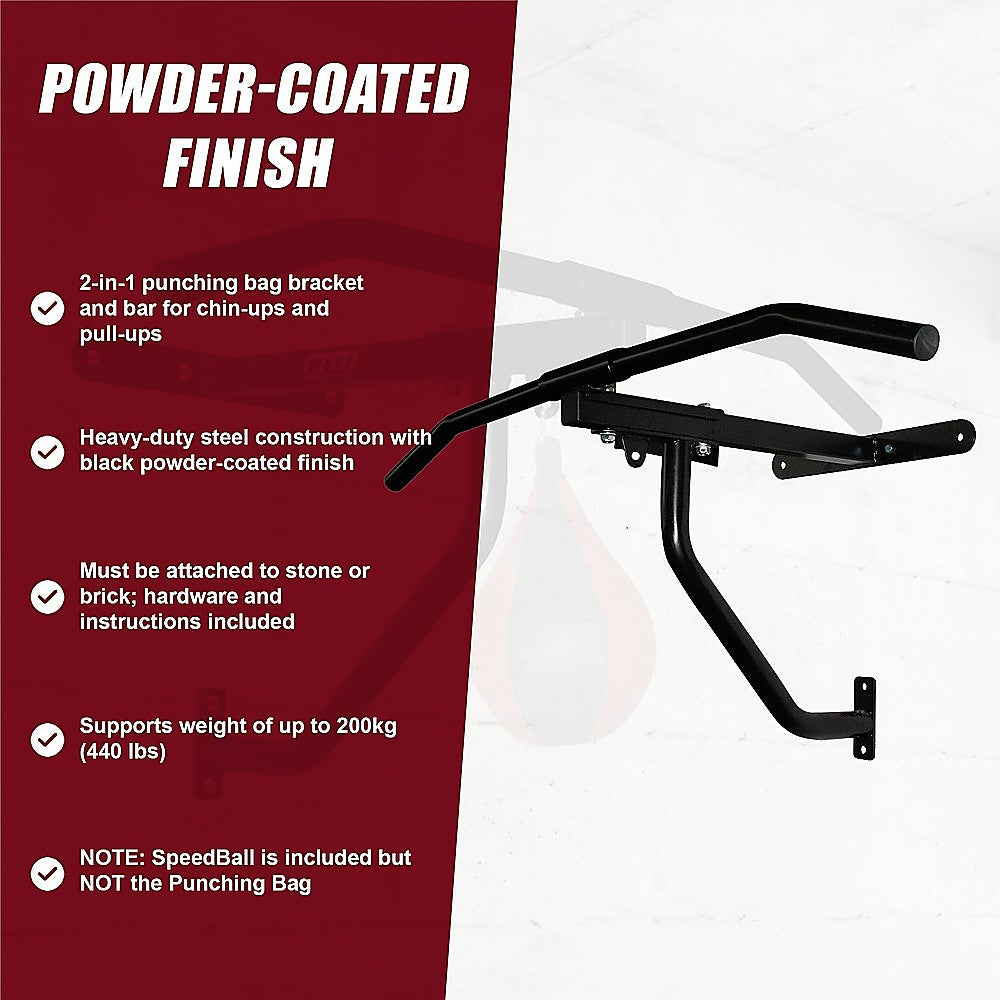 Wall Chin Up & Pull Up Bar with Punching Bag and Speedball Station Combo V63-766475