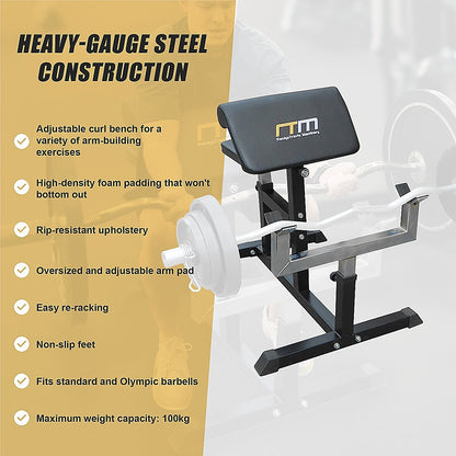 Preacher Curl Bench - Commercial Weight Bench for Bicep and Arm Workouts V63-766485