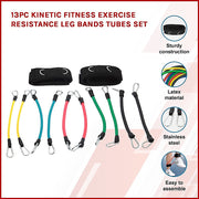 13PC Resistance Bands Set - Fitness Exercise Tubes with Handles & Leg Bands V63-766505