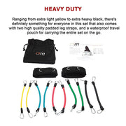 13PC Resistance Bands Set - Fitness Exercise Tubes with Handles & Leg Bands V63-766505