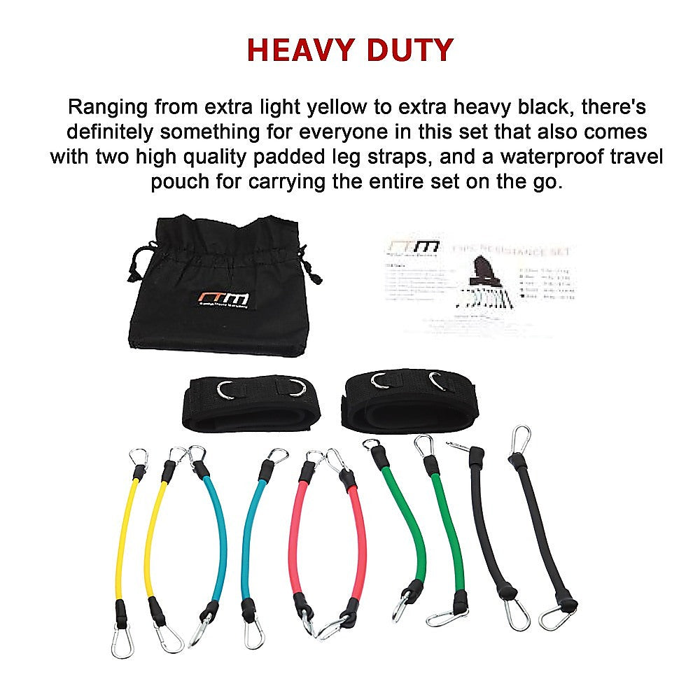 13PC Resistance Bands Set - Fitness Exercise Tubes with Handles & Leg Bands V63-766505