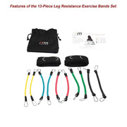 13PC Resistance Bands Set - Fitness Exercise Tubes with Handles & Leg Bands V63-766505