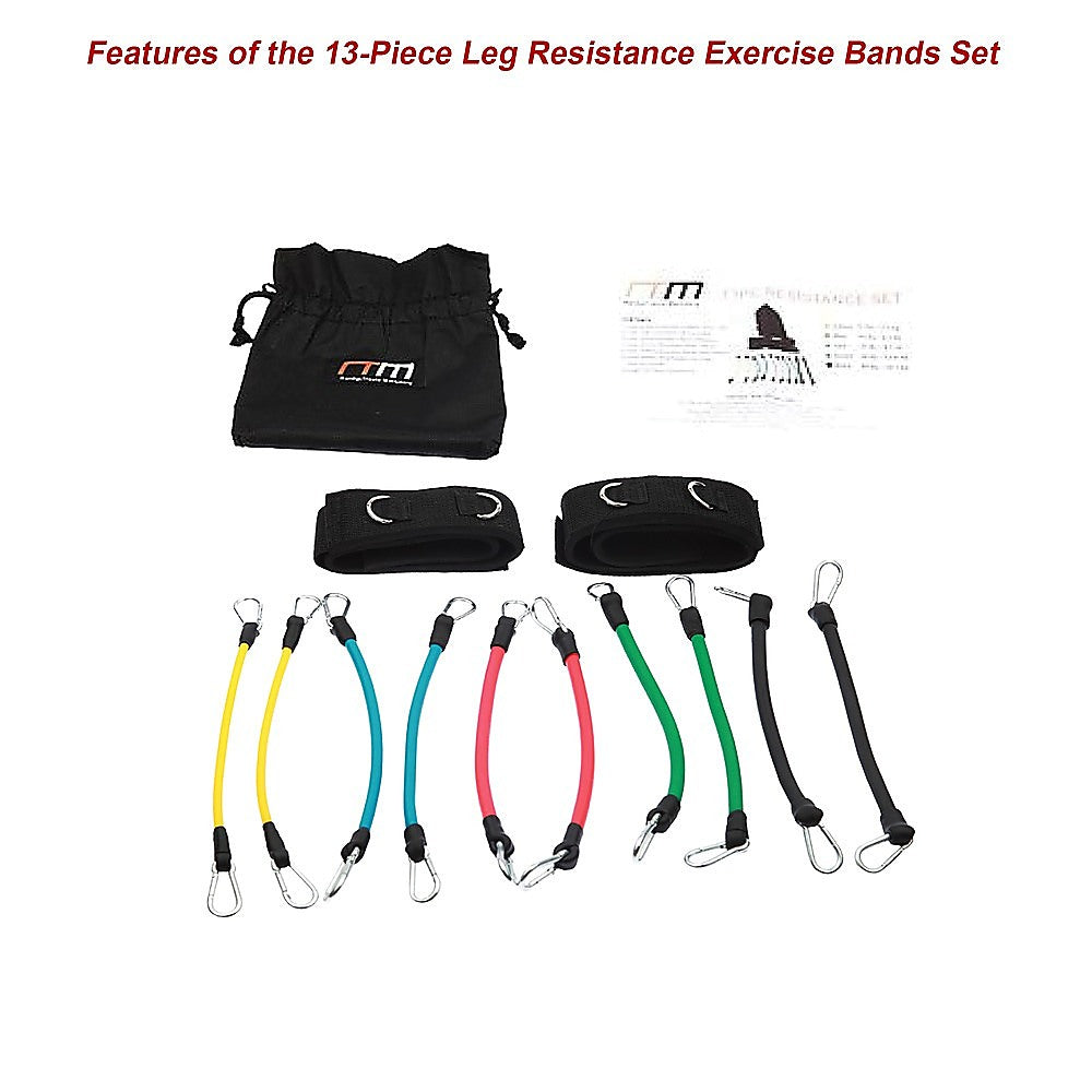 13PC Resistance Bands Set - Fitness Exercise Tubes with Handles & Leg Bands V63-766505