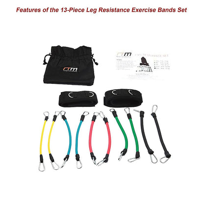 13PC Resistance Bands Set - Fitness Exercise Tubes with Handles & Leg Bands V63-766505
