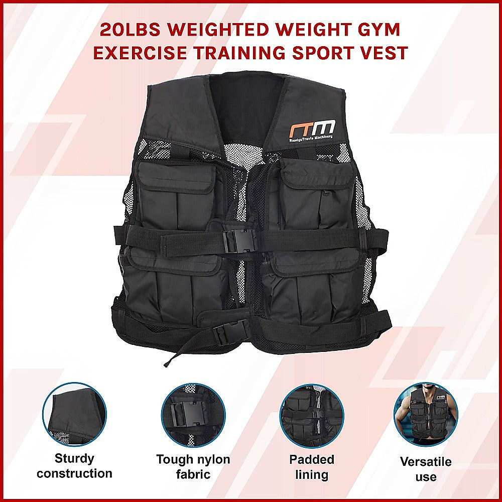 20LBS Weighted Weight Gym Exercise Training Sport Vest V63-766585