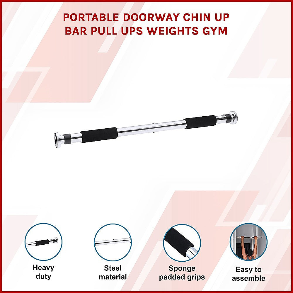 Portable Doorway Chin Up Bar - Pull Up & Upper Body Training Home Gym V63-766615