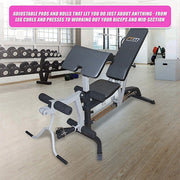 FID Flat Incline Decline Bench Press w/ Leg Extension V63-766645