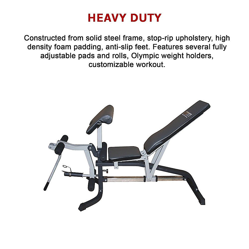 FID Flat Incline Decline Bench Press w/ Leg Extension V63-766645