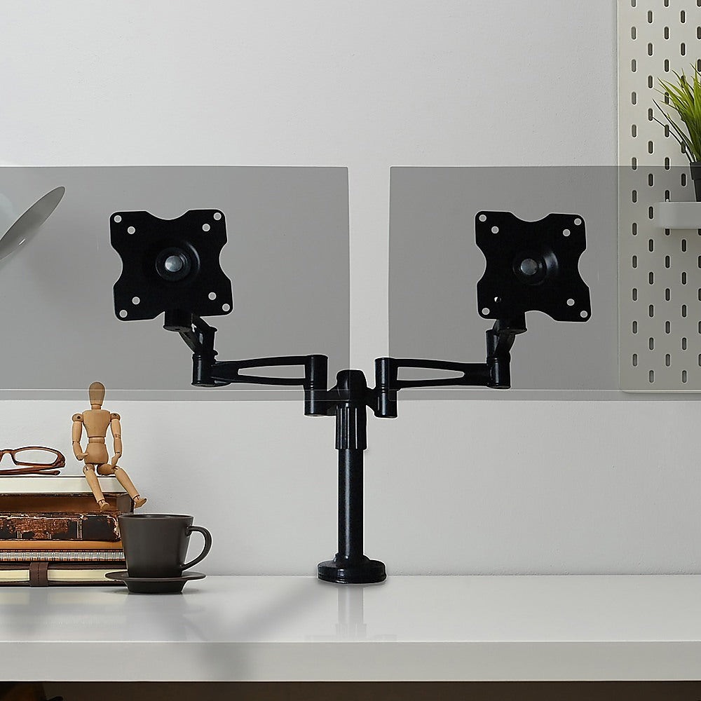 Two-Screen 10-25" Desk Monitor TV Plasma LED LCD Work Mount V63-767985