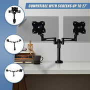 Two-Screen 10-25" Desk Monitor TV Plasma LED LCD Work Mount V63-767985